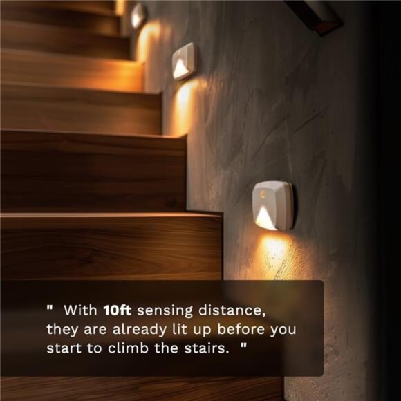 Motion Sensor Lights, Warm White LED Night Light, Stick-Anywhere Stair Lights - Picture 2 of 6
